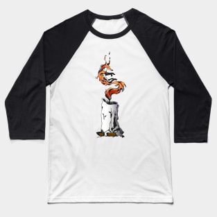 Candle Fire Fox (Black Version) Baseball T-Shirt